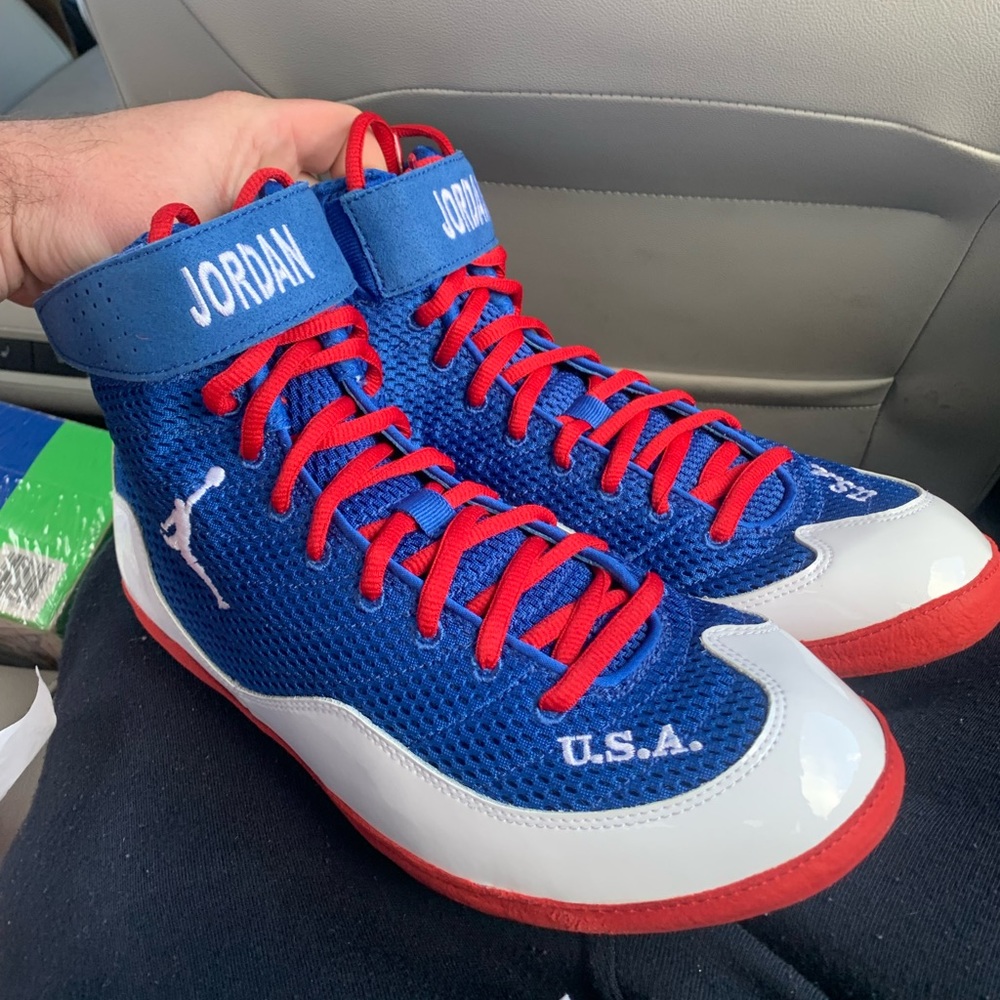 Nike Inflict 3 Air Jordan Team USA Olympics Boxing Shoes Boots Red White Blue